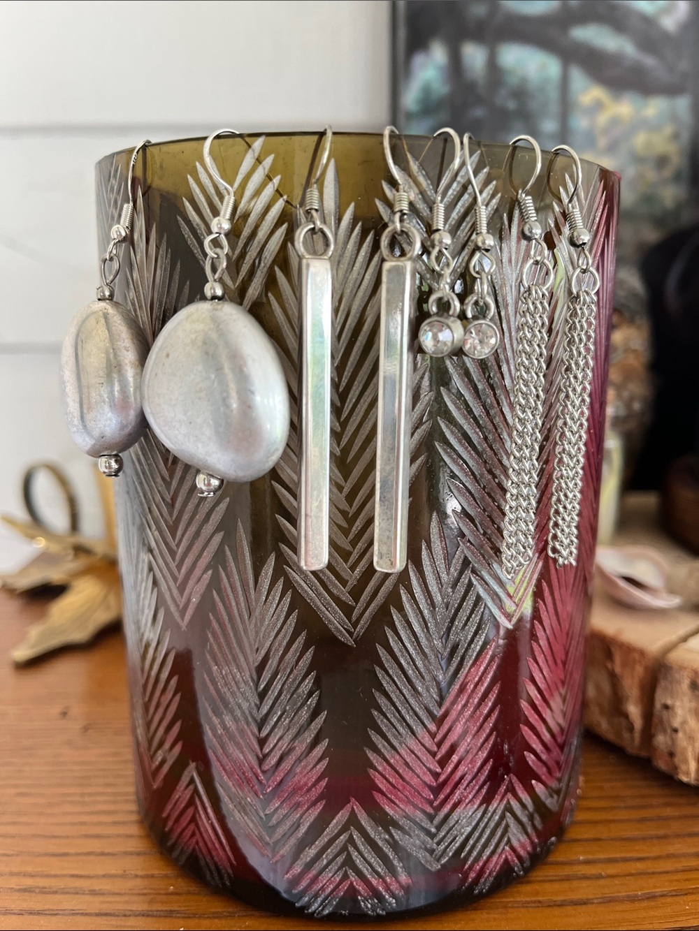 Silver Tone Earring Lot